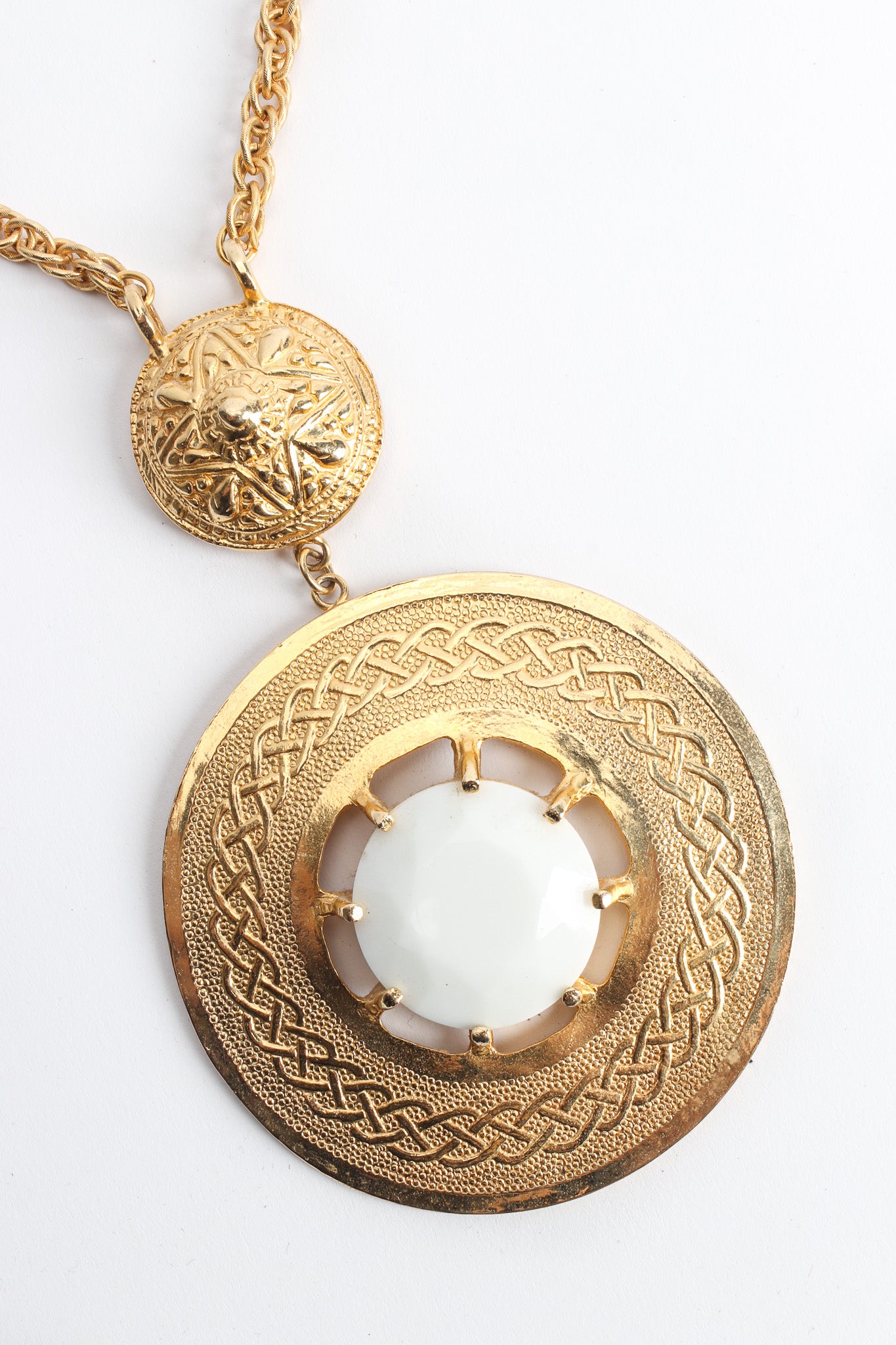 Vintage Accessocraft Stoned Double Pendant Necklace pendant close @ Recess Los Angeles