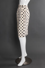 Vintage Adele Simpson Silk Polka Dot Jacket & Skirt Set mannequin side skrit @ Recess LA