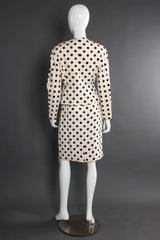 Vintage Adele Simpson Silk Polka Dot Jacket & Skirt Set mannequin back @ Recess LA