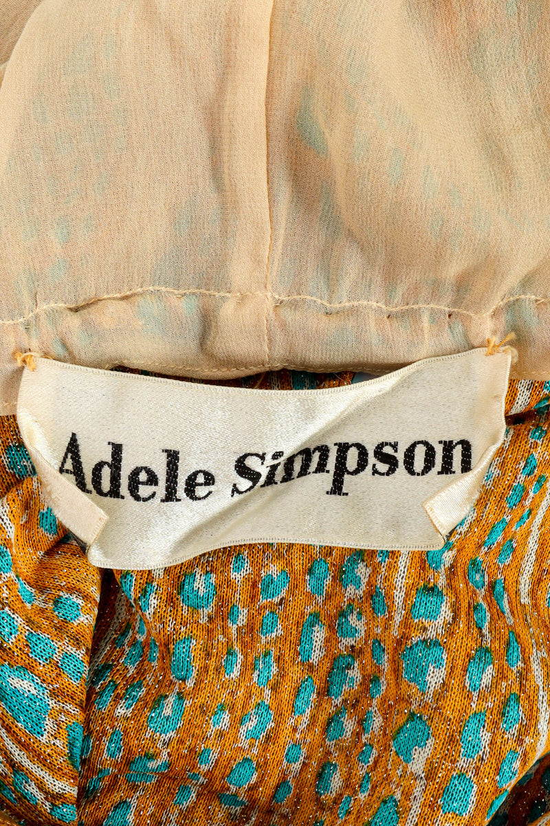 Vintage Adele Simpson Dots & Mineral Print Dress tag @ Recess LA