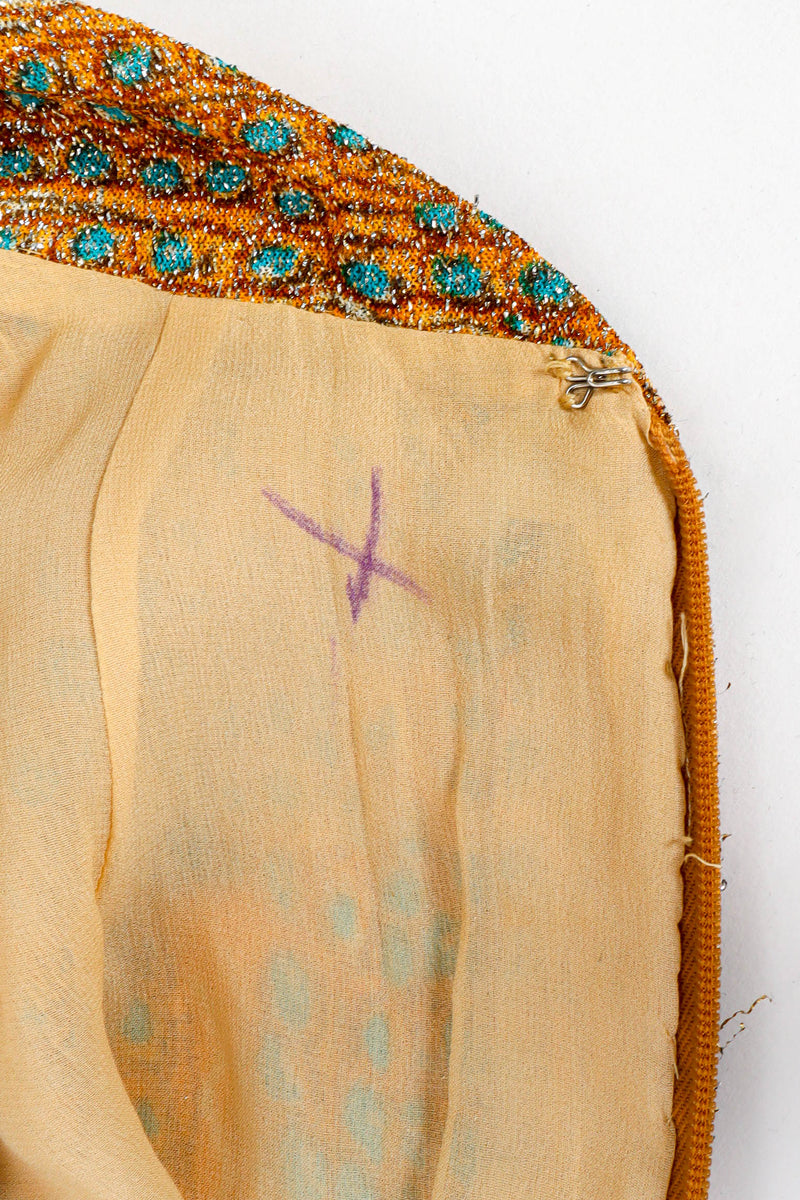 Vintage Adele Simpson Dots & Mineral Print Dress back shoulder marking stain  @ Recess LA