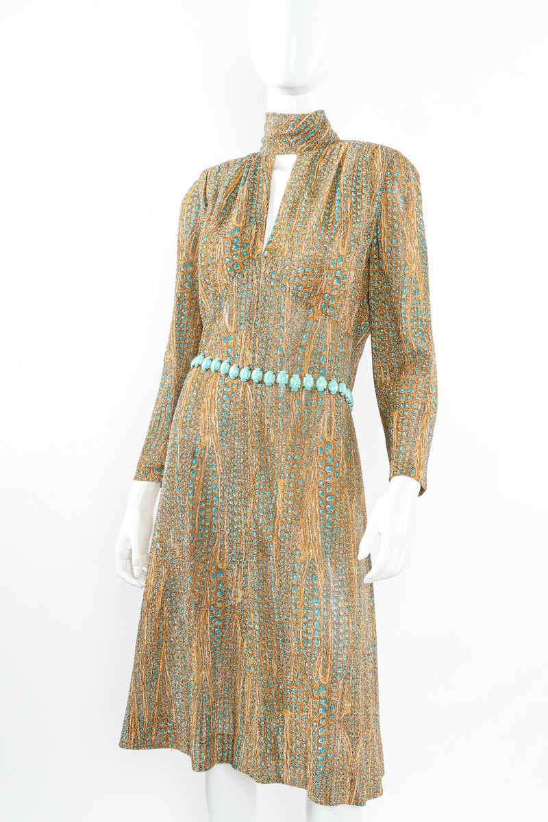 Vintage Adele Simpson Dots & Mineral Print Dress mannequin angle @ Recess LA