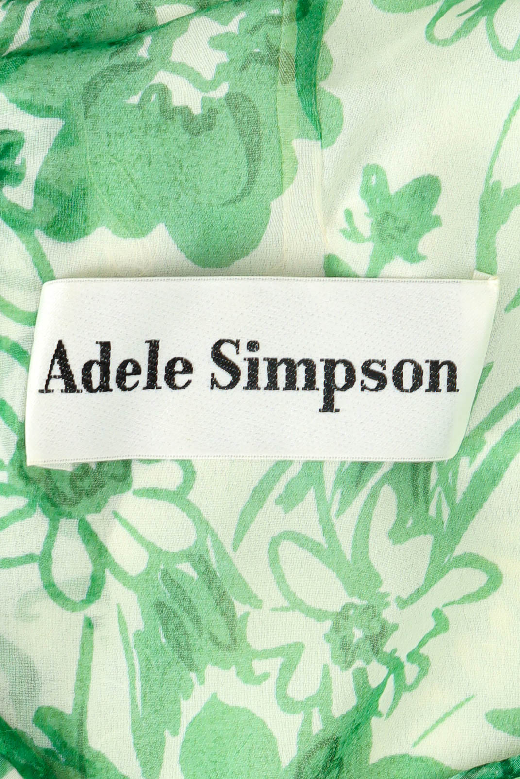 Vintage Adele Simpson Freehand Floral Print Dress tag @ Recess LA