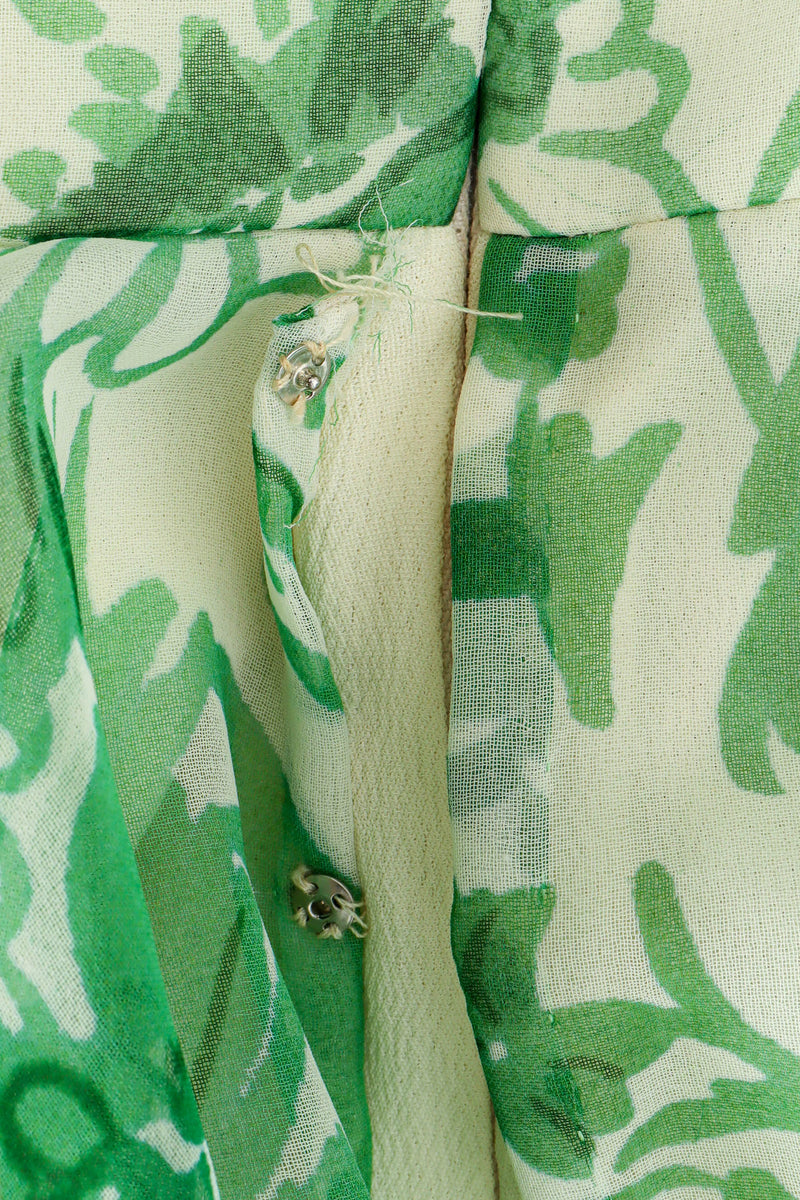 Vintage Adele Simpson Freehand Floral Print Dress backseam fraying button @ Recess LA
