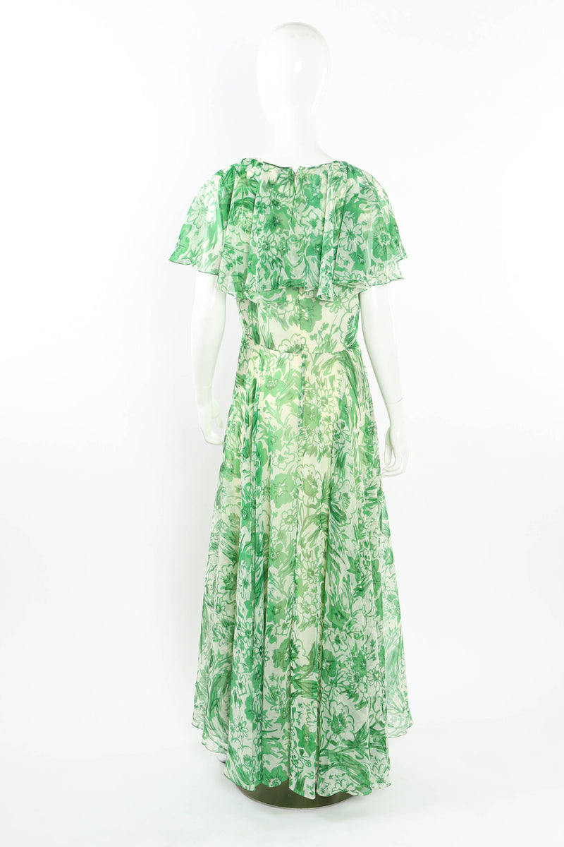 Vintage Adele Simpson Freehand Floral Print Dress mannequin back @ Recess LA