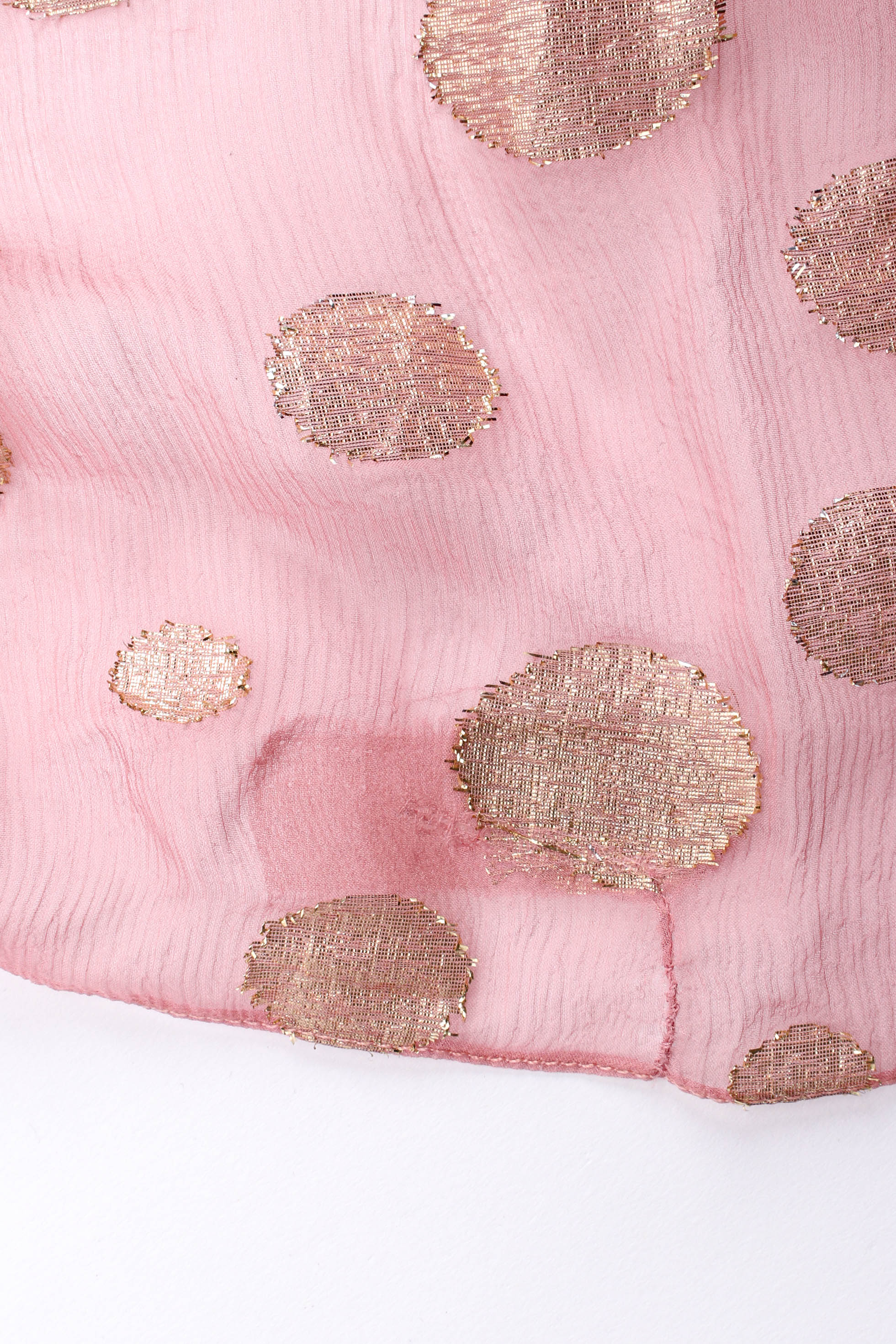 Vintage Adele Simpson Beaded Textured Dot Dress patched fabric hem @ Recess LA