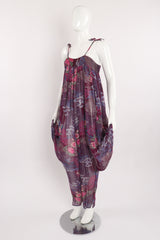 Vintage Adini Sheer Floral Harem Jumpsuit on Mannequin Angle at Recess Los Angeles