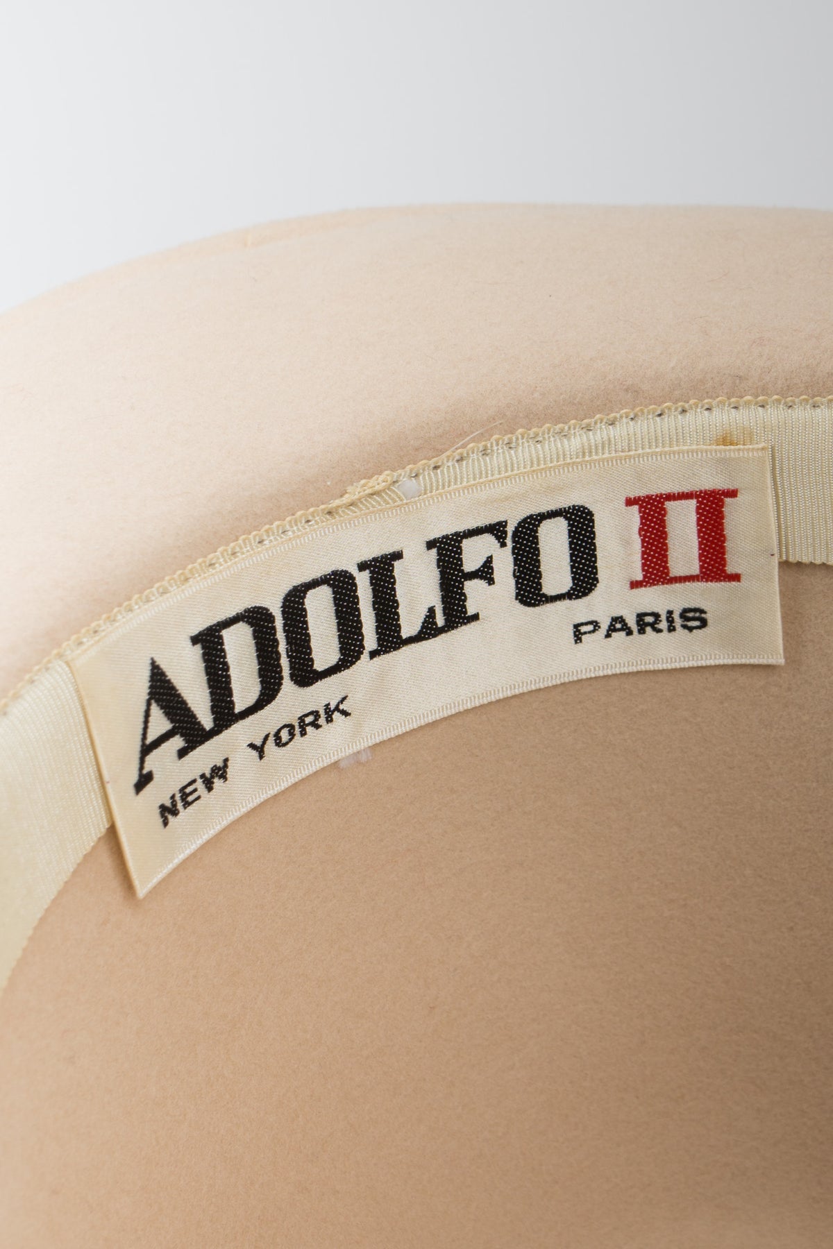 Vintage Adolfo II New York Paris Brown Wool Fedora Feather Trim Bloomingdale’s Brown Wool Felt Fedora Hat with Wide Brim by Montique  main image 3