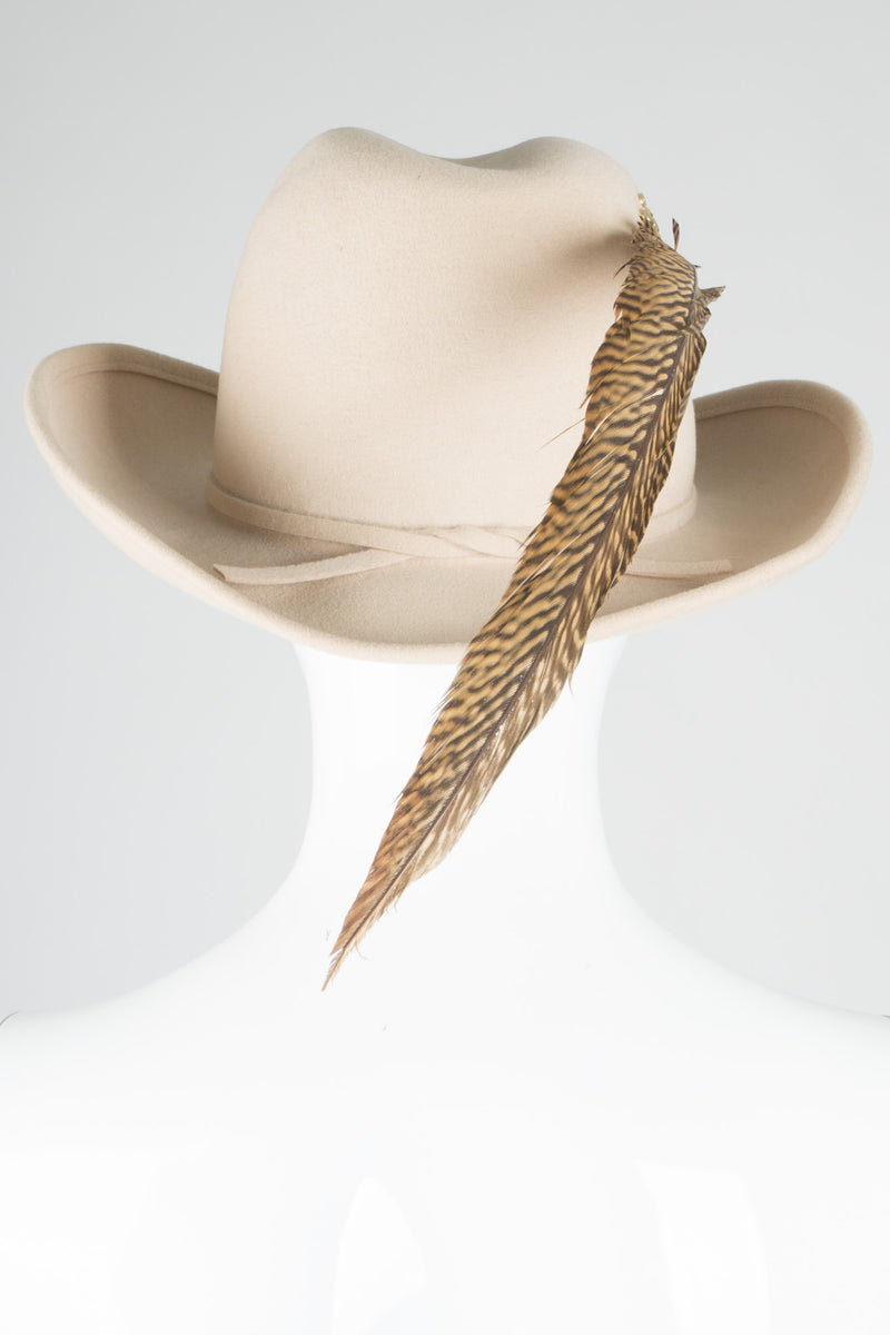 Adolfo II Wool Felt Studded Pierced Feather Hat – Recess