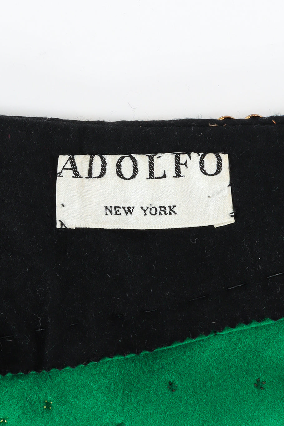 VIntage Adolfo Studded Embellished Wool Skirt tag @ Recess LA