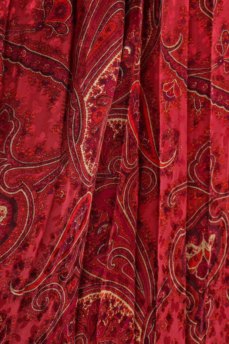 Vintage Adolfo Paisley Blouse & Palazzo Pant Set fabric detail at Recess Los Angeles