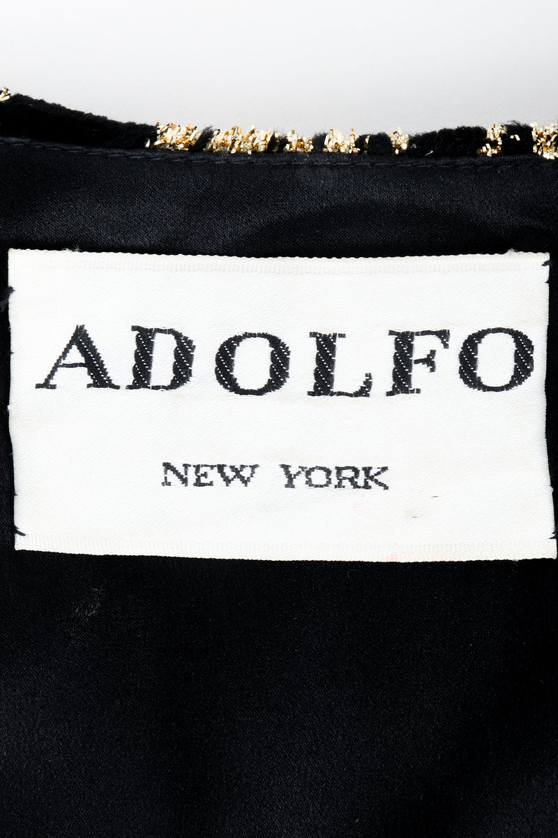 Vintage Adolfo Gathered Velvet Lamé Gown on Mannequin Label at Recess