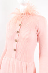 Vintage Adolfo Feather Sweater Knit Dress on Mannequin bodice at Recess Los Angeles