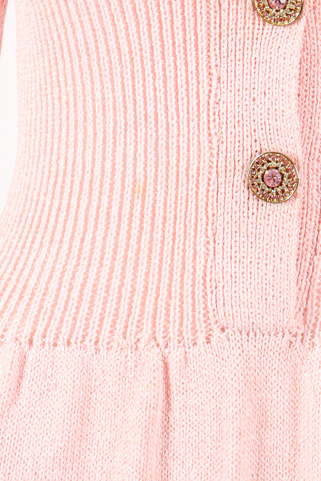 Vintage Adolfo Feather Sweater Knit Dress waist stain at Recess Los Angeles