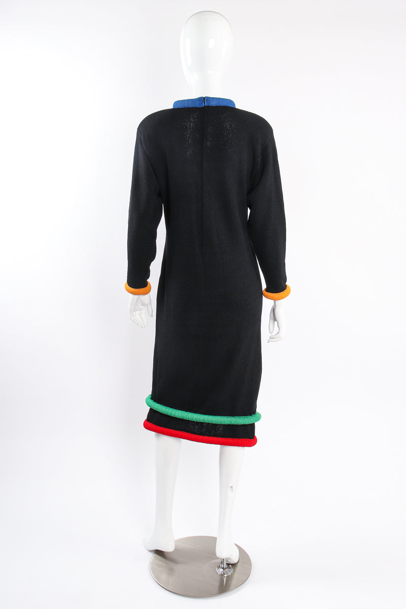 Vintage Adolfo Banded Knit Midi Sweater Dress on mannequin back at Recess Los Angeles