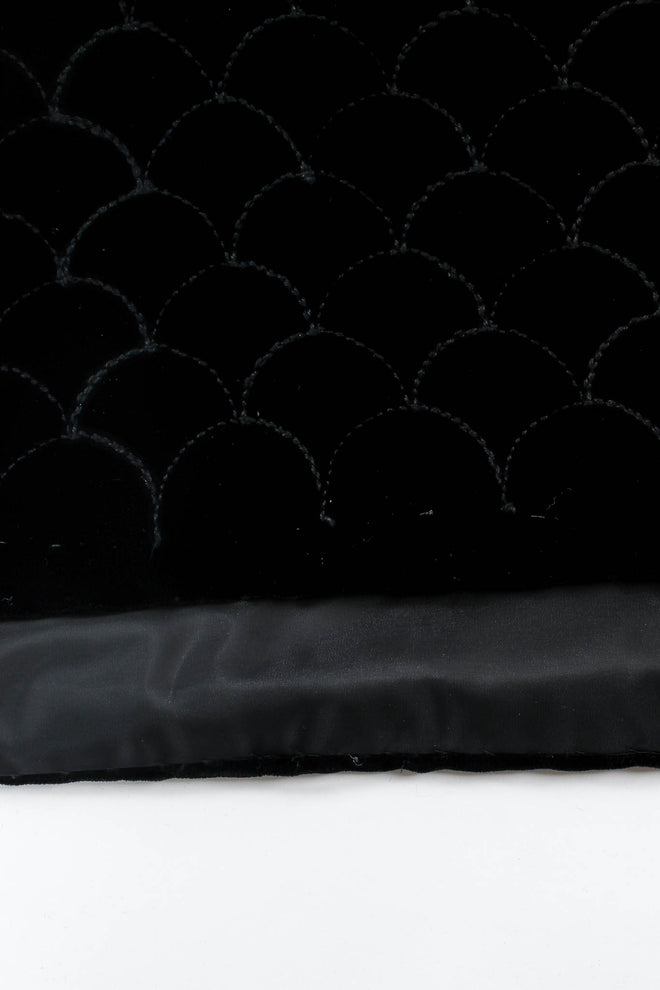 Vintage Adolfo for Saks Velvet Scale Pattern Top & Skirt Set hem @ Recess Los Angeles
