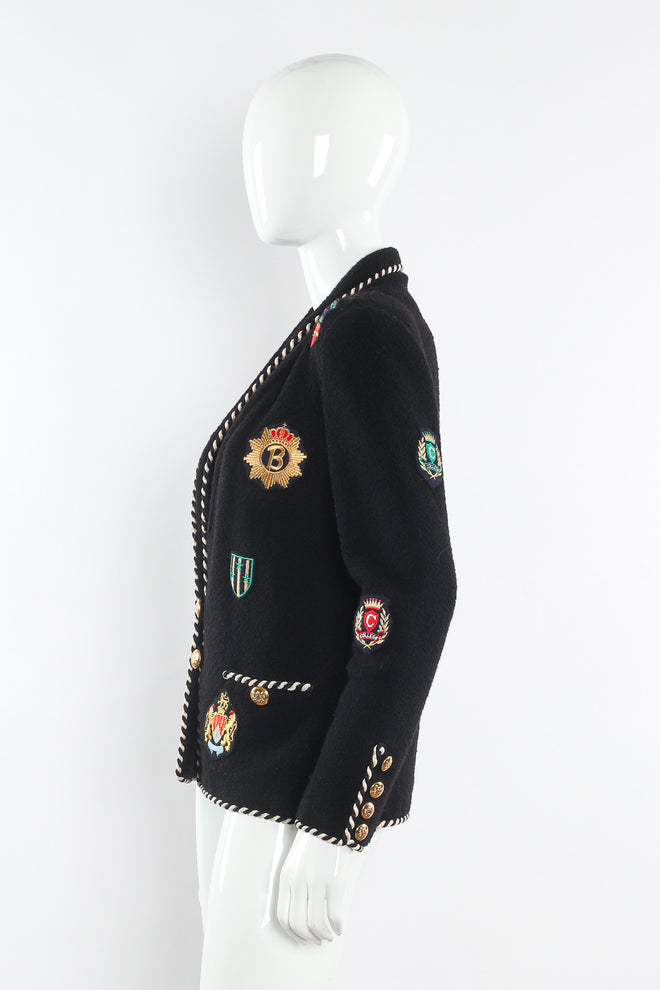 Vintage Adolfo Collegiate Crest Appliqué Jacket II mannequin side @ Recess LA