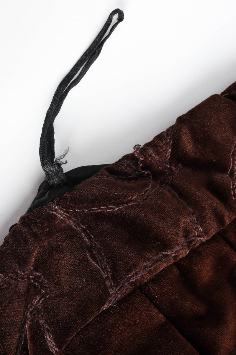 Vintage Adolfo for Saks Velvet Embroidered Leaf Top & Skirt Set detached stitches @ Recess LA