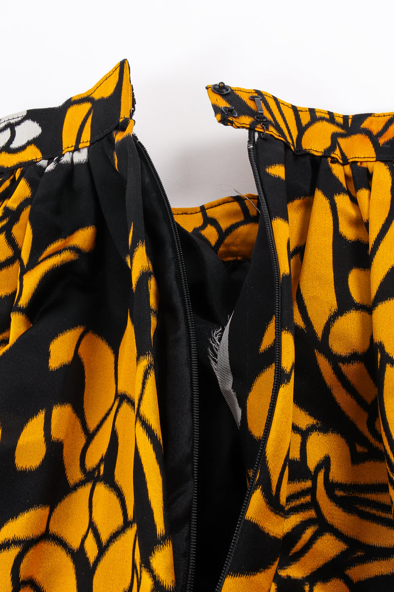 Vintage Adolfo Chrysanthemum Print Silk Skirt zipper at Recess Los Angeles