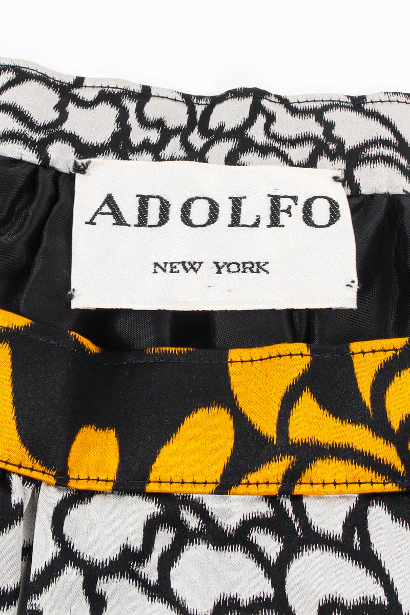 Vintage Adolfo Chrysanthemum Print Silk Skirt label at Recess Los Angeles