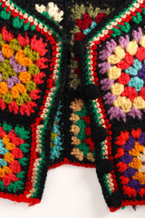 Vintage Adolfo for Tally Ho Wool Quilt Print Crop Vest buttons @ Recess Los Angeles