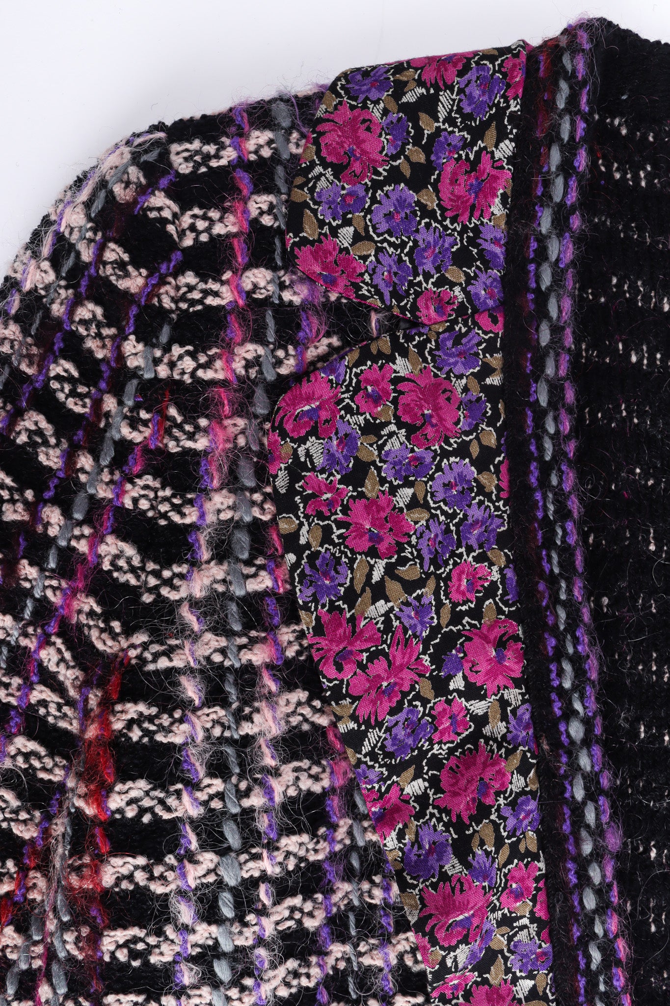 Vintage Adolfo Wool Jacket with Floral Collar View @recessla