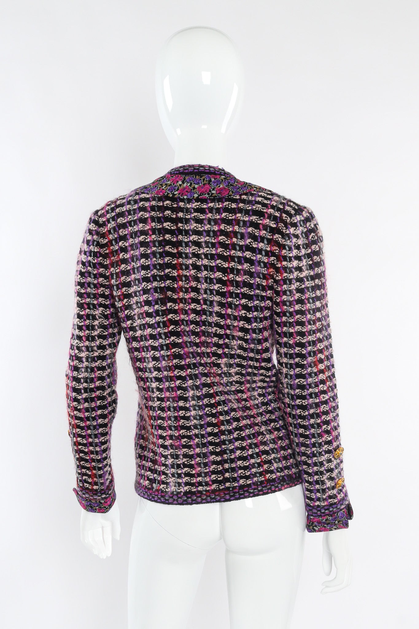 Vintage Adolfo Wool Jacket with Floral Accents Back View @recessla