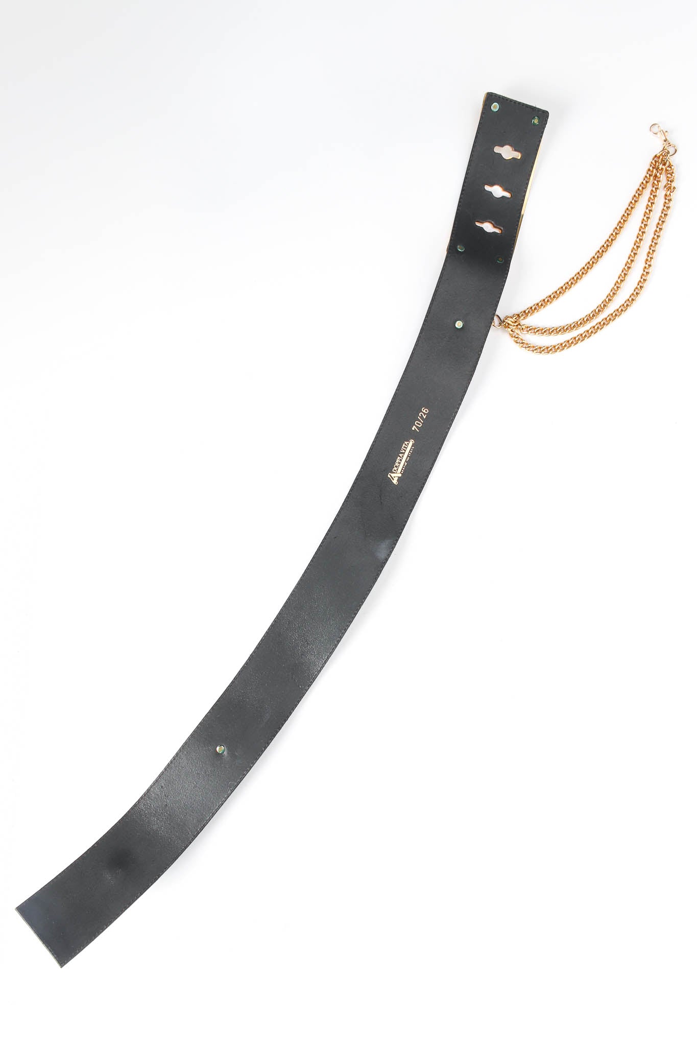 Vintage Adoppia Vita Leather Chain Drape & Plate Belt overall back @ Recess LA