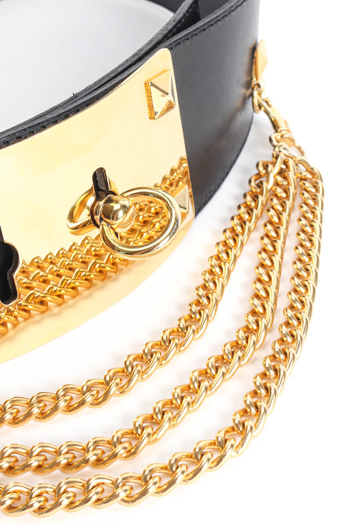 Vintage Adoppia Vita Leather Chain Drape & Plate Belt – Recess display picture 1