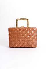 Vintage Plastic Herringbone Wicker Box Bag back at Recess Los Angeles