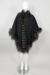 Adrienne Landau Ostrich Feather Shawl Cape