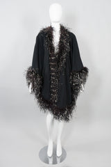 Adrienne Landau Ostrich Feather Shawl Cape