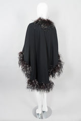 Adrienne Landau Ostrich Feather Shawl Cape