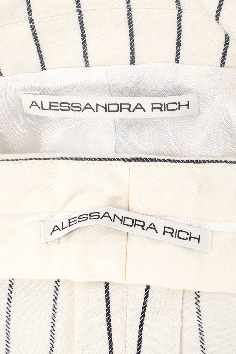 2019 S/S Alessandra Rich Rope Stripe Jacket & Pant Set pant labels at Recess LA