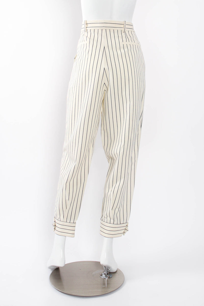 2019 S/S Alessandra Rich Rope Stripe Jacket & Pant Set pant on mannequin back at Recess LA