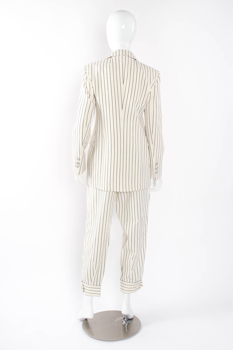 2019 S/S Alessandra Rich Rope Stripe Jacket & Pant Set on mannequin back at Recess Los Angeles