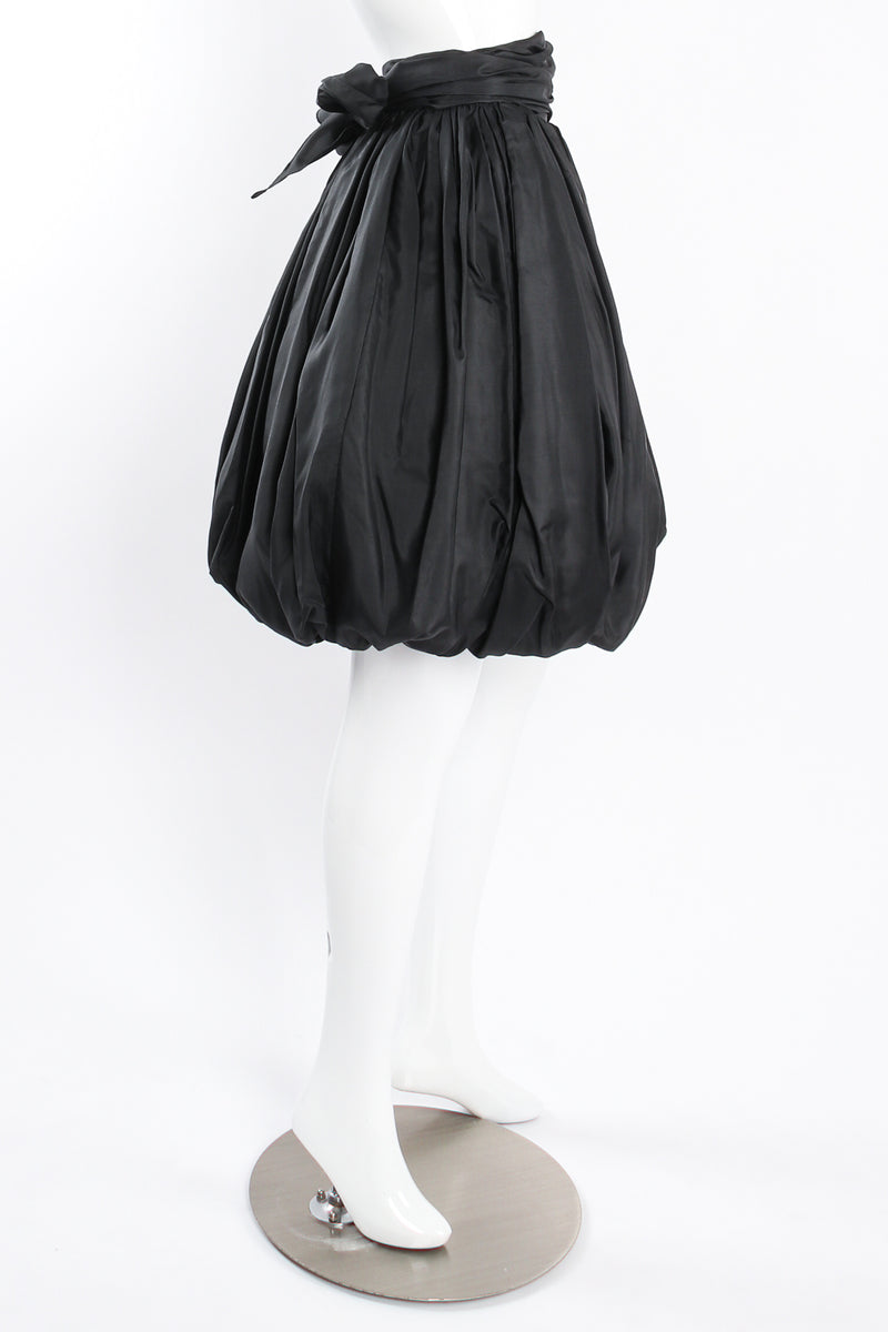 Vintage Adrienne Vittadini Gathered Silk Bubble Skirt on Mannequin side at Recess Los Angeles