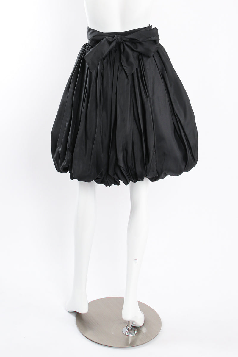 Vintage Adrienne Vittadini Gathered Silk Bubble Skirt on Mannequin back at Recess Los Angeles