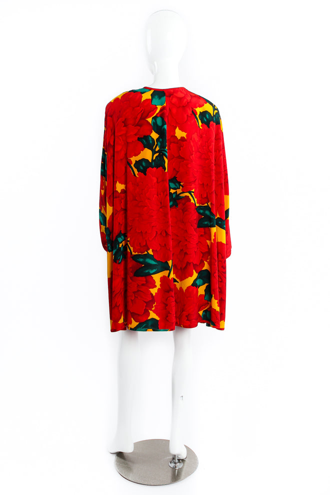 Vintage Akira Begonia Print Silk Duster on Mannequin back at Recess Los Angeles