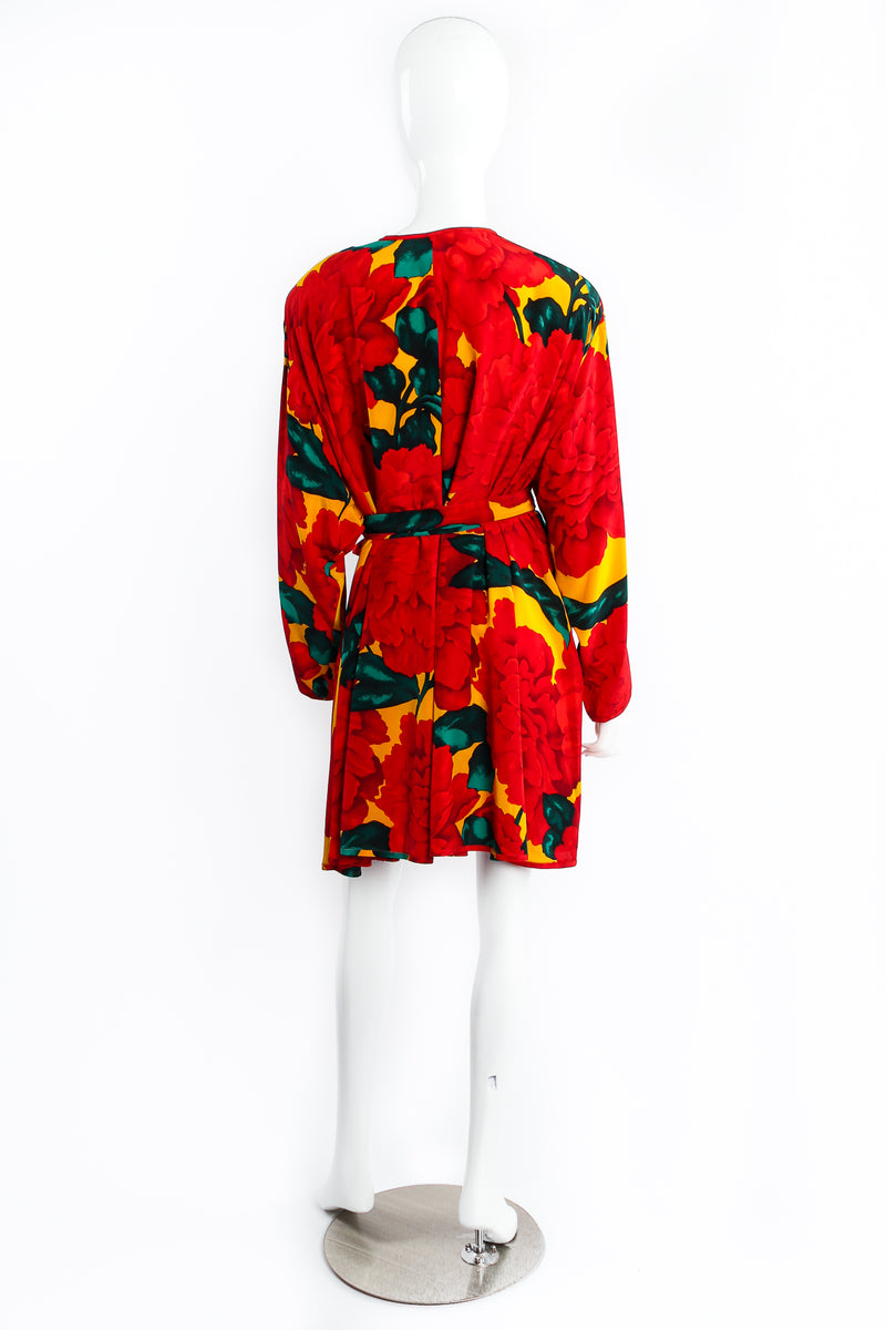 Vintage Akira Begonia Print Silk Duster on Mannequin back at Recess Los Angeles