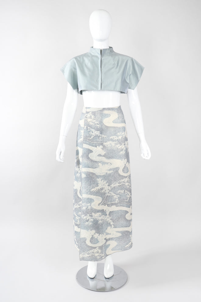 Recess Los Angeles Vintage Giorgio Armani Wool Silk River Chinoiserie Gauze Skirt