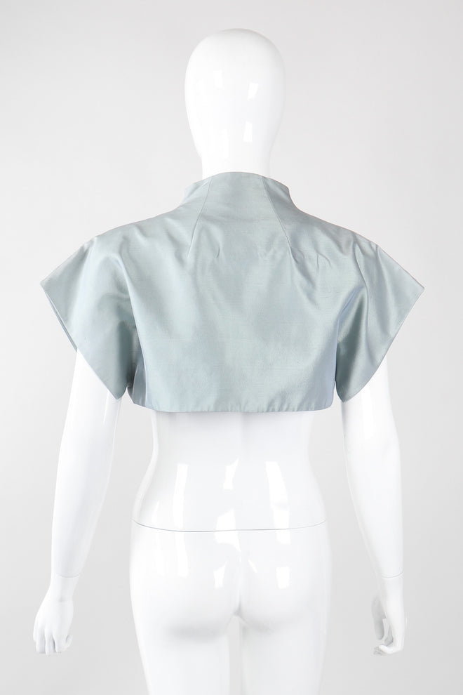Recess Los Angeles Vintage Akris Raw Silk Mandarin Collar Crop Top