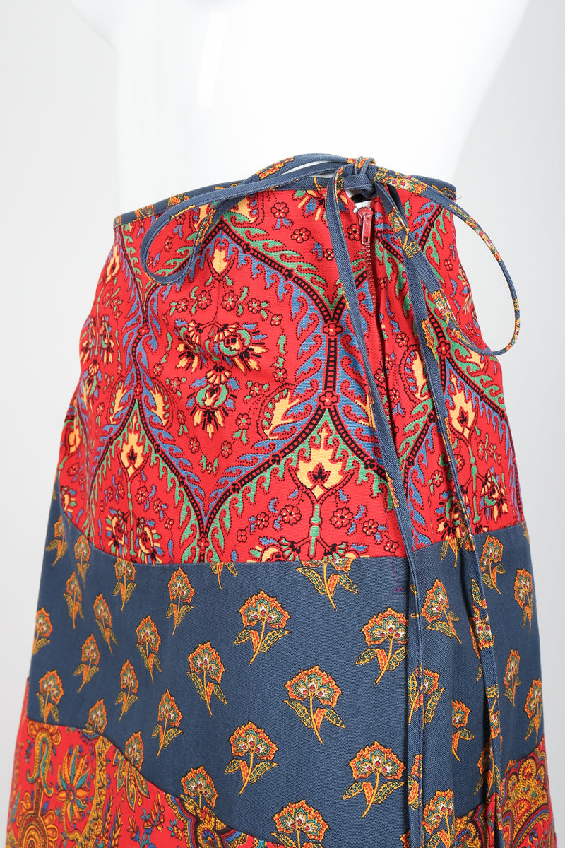 Vintage Anne Klein Flower & Paisley Tie Wrap Skirt Waist at Recess LA