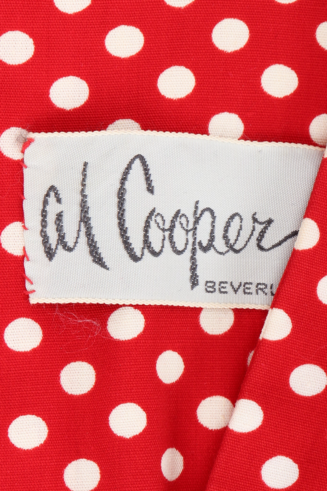 Vintage Al Cooper Polka Dot Romper Hostess Skirt Set Label at Recess