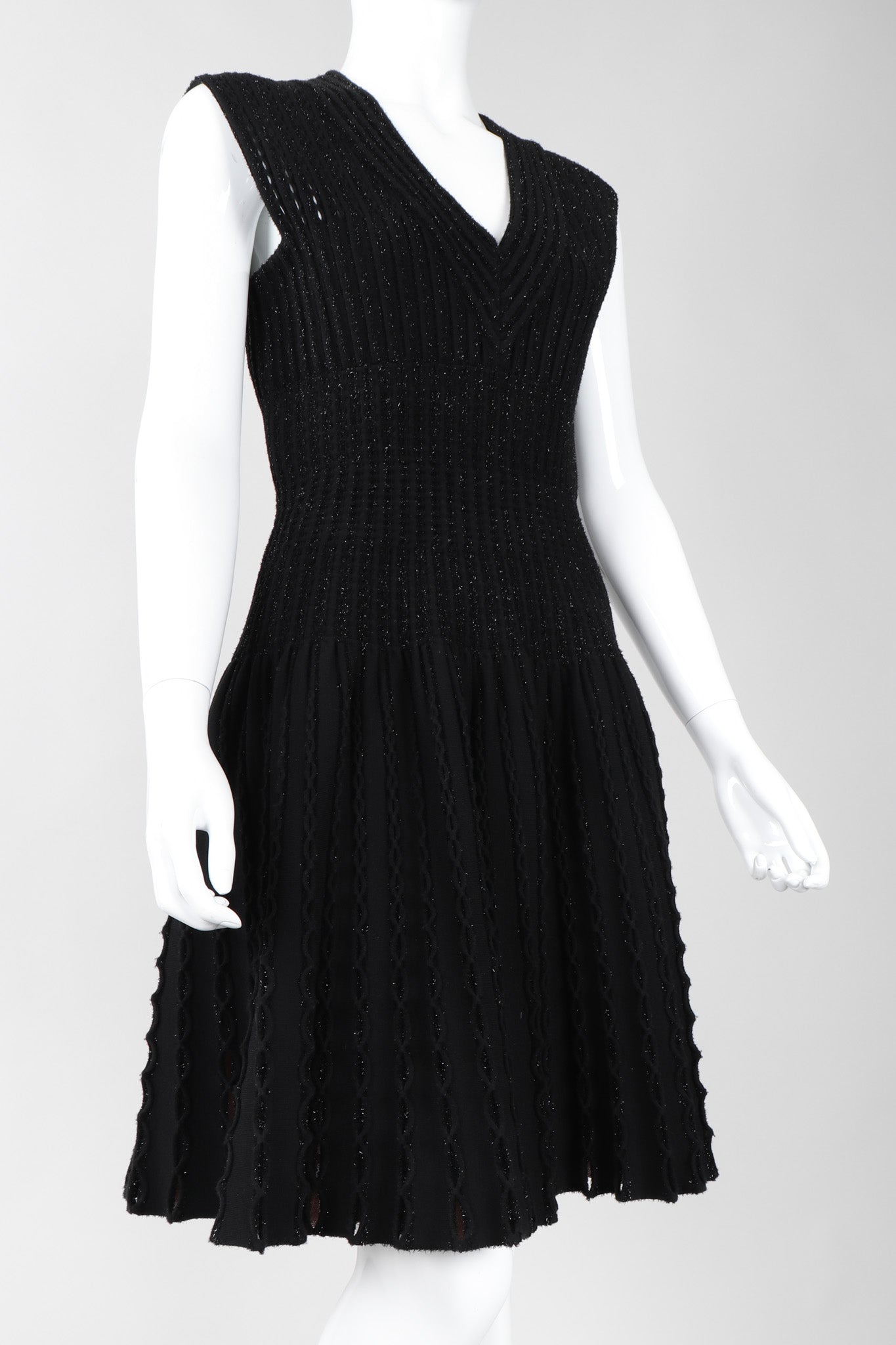 Recess Los Angeles Vintage Alaia Knit Tinsel Fit And Flare Cocktail Dress