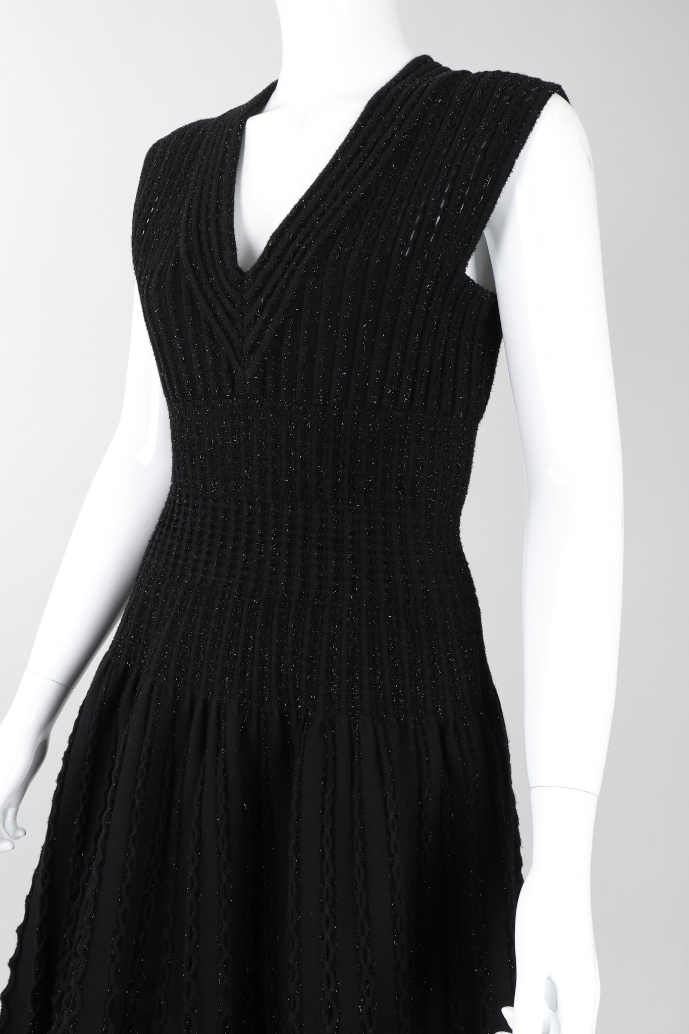 Recess Los Angeles Vintage Alaia Knit Tinsel Fit And Flare Cocktail Dress
