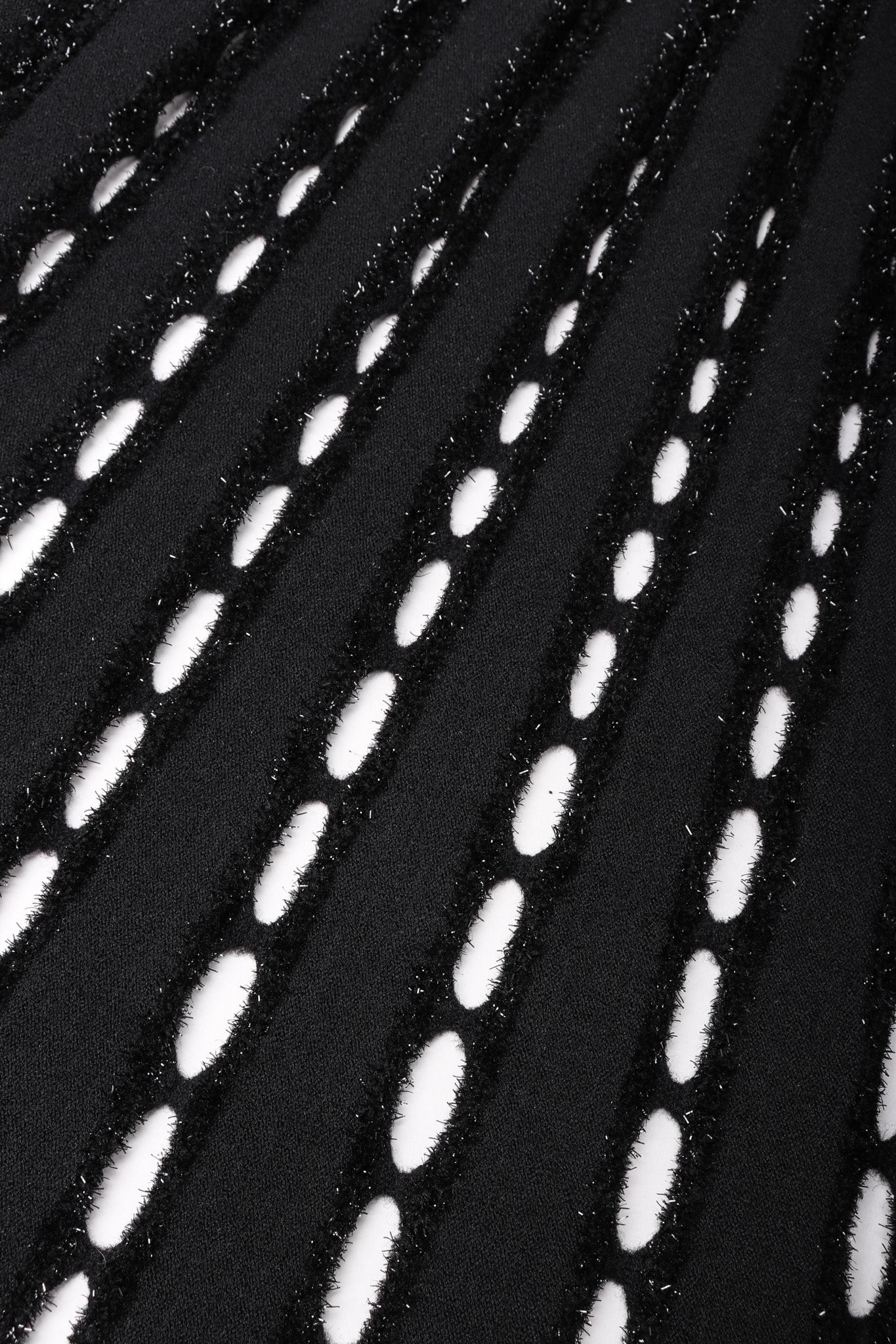 Recess Los Angeles Vintage Alaia Knit Eyelet Tinsel Fit And Flare Cocktail Dress