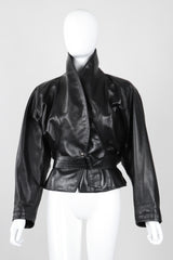 Recess Los Angeles Vintage 1980s Alaia Cropped Leather Wrap Jacket