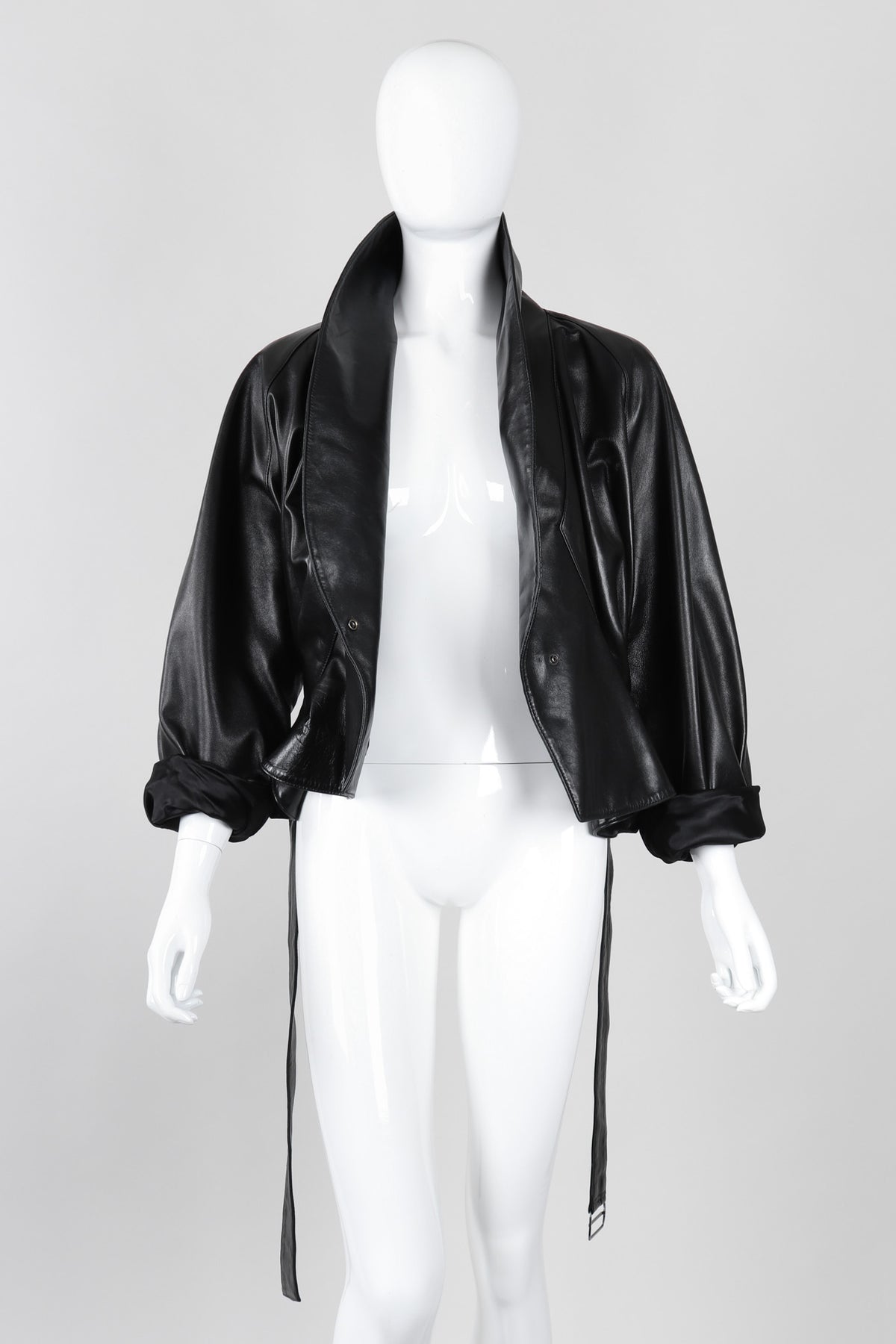 Vintage Alaia Cropped Leather Wrap Jacket – Recess