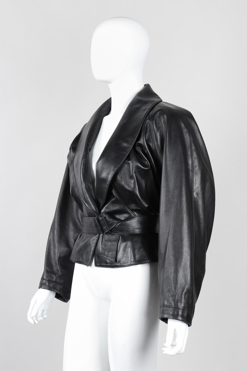 Vintage Alaia Cropped Leather Wrap Jacket – Recess